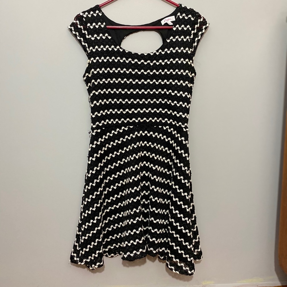 Black and White Knitted Dress